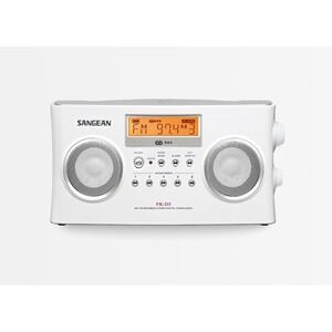 Sangean PR-D5 AM/FM-RDS Portable Digital Tuning Radio, White - Tested